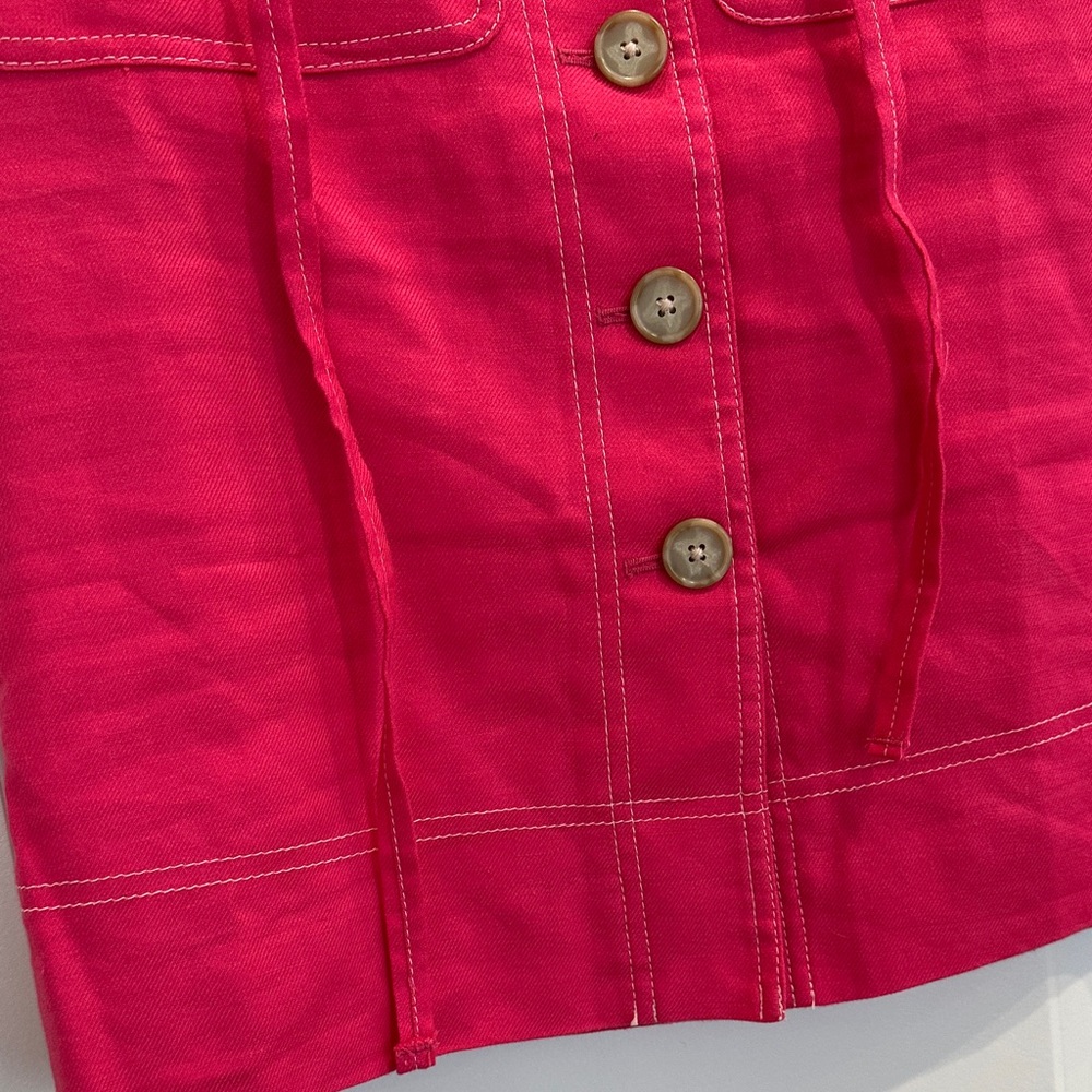 J. Crew Vibrant Pink Button-Front Pencil Skirt - Picture 4 of 7